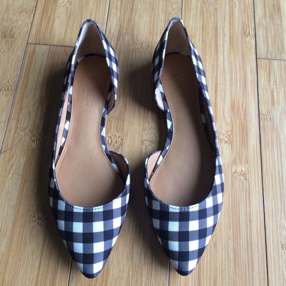 NWT J Crew gingham flats